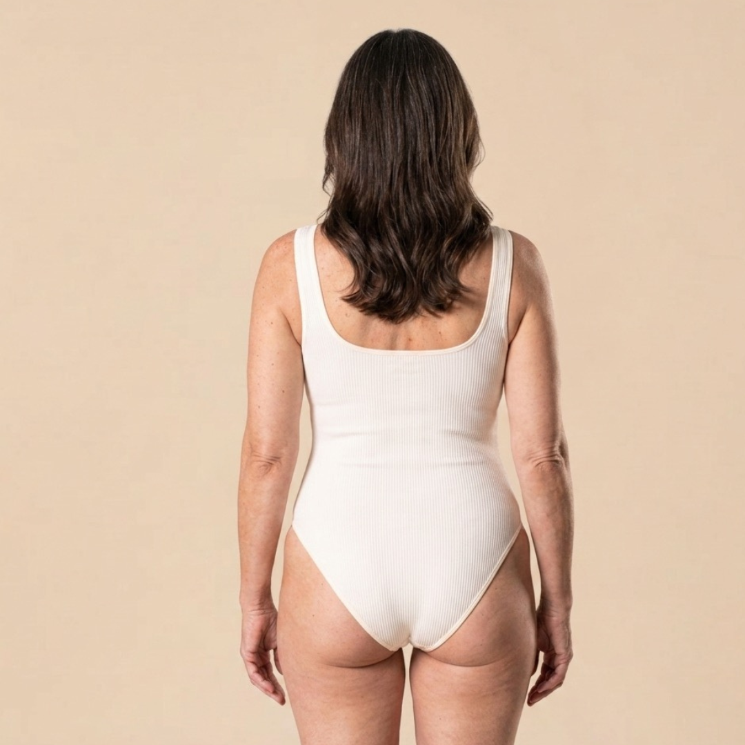 LEVRE Smooth Ribbed Bodysuit Brown
