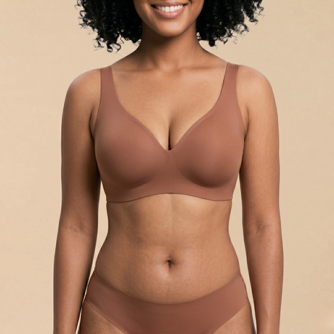 Jelly Wireless Seamless Deep-V Push-Up Bra