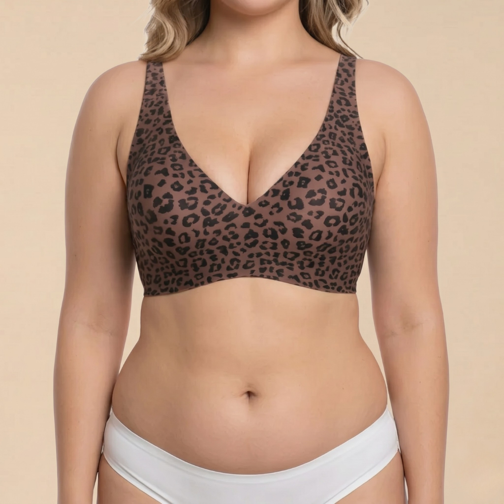 Jelly Wireless Seamless Deep-V Push-Up Bra