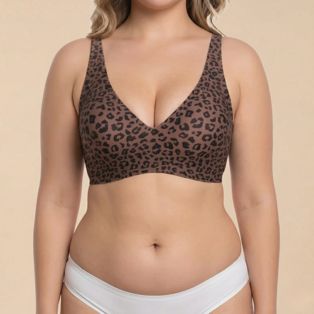 Jelly Wireless Seamless Deep-V Push-Up Bra