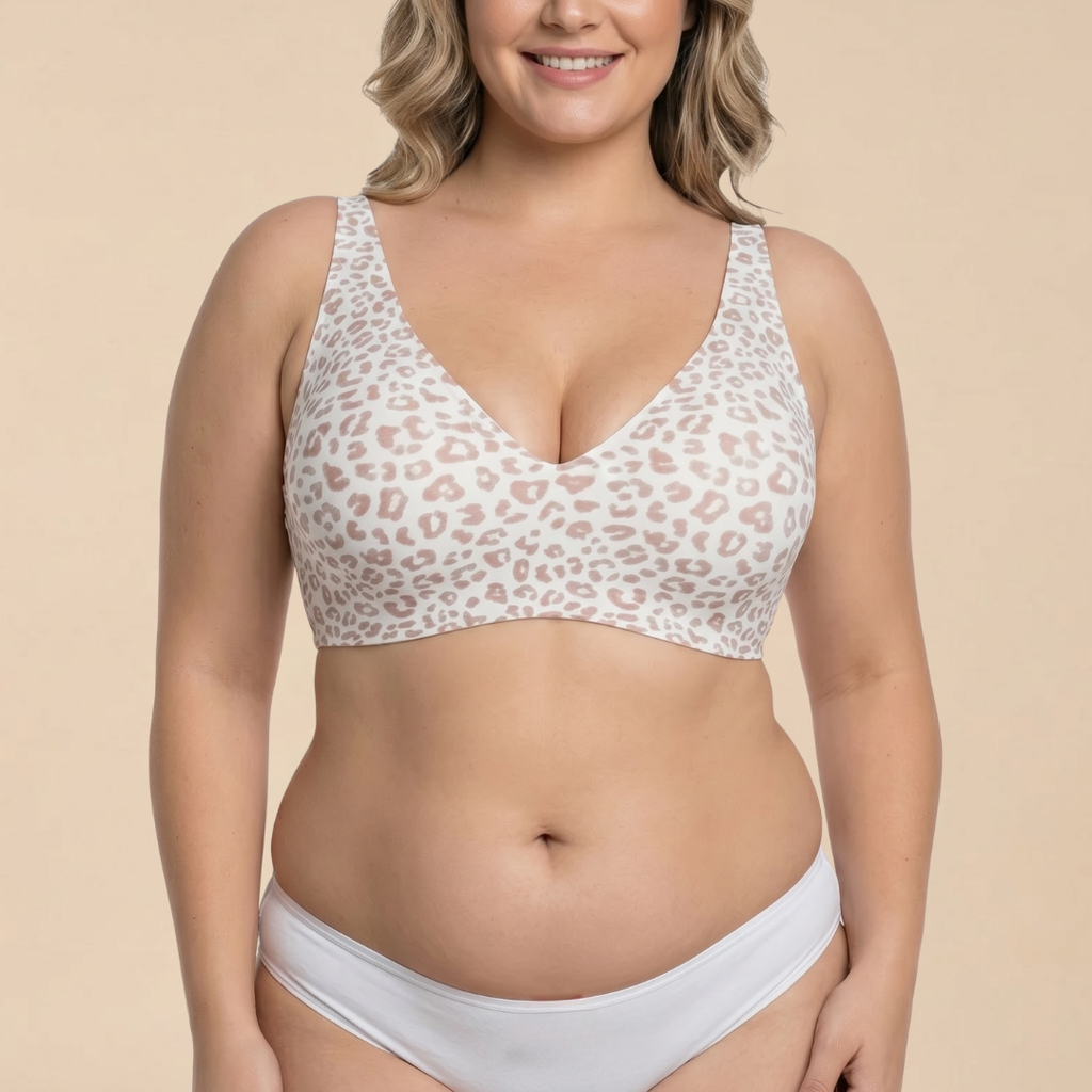 Jelly Wireless Seamless Deep-V Push-Up Bra