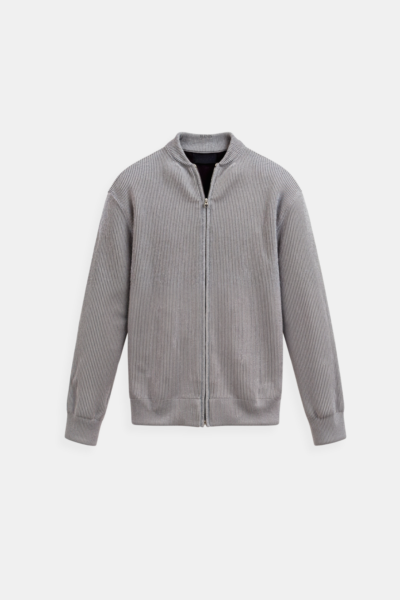 SOLID KNITTED CREW NECK CARDIGAN
