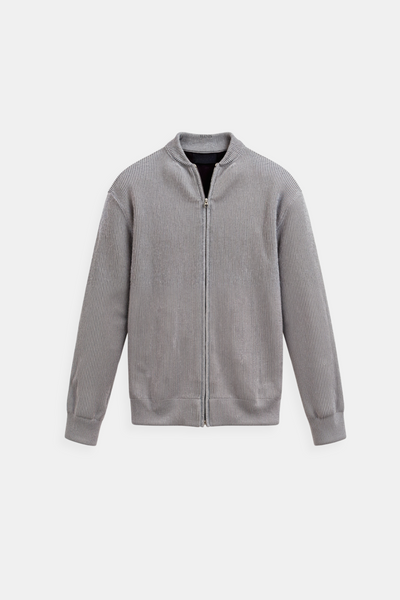 SOLID KNITTED CREW NECK CARDIGAN