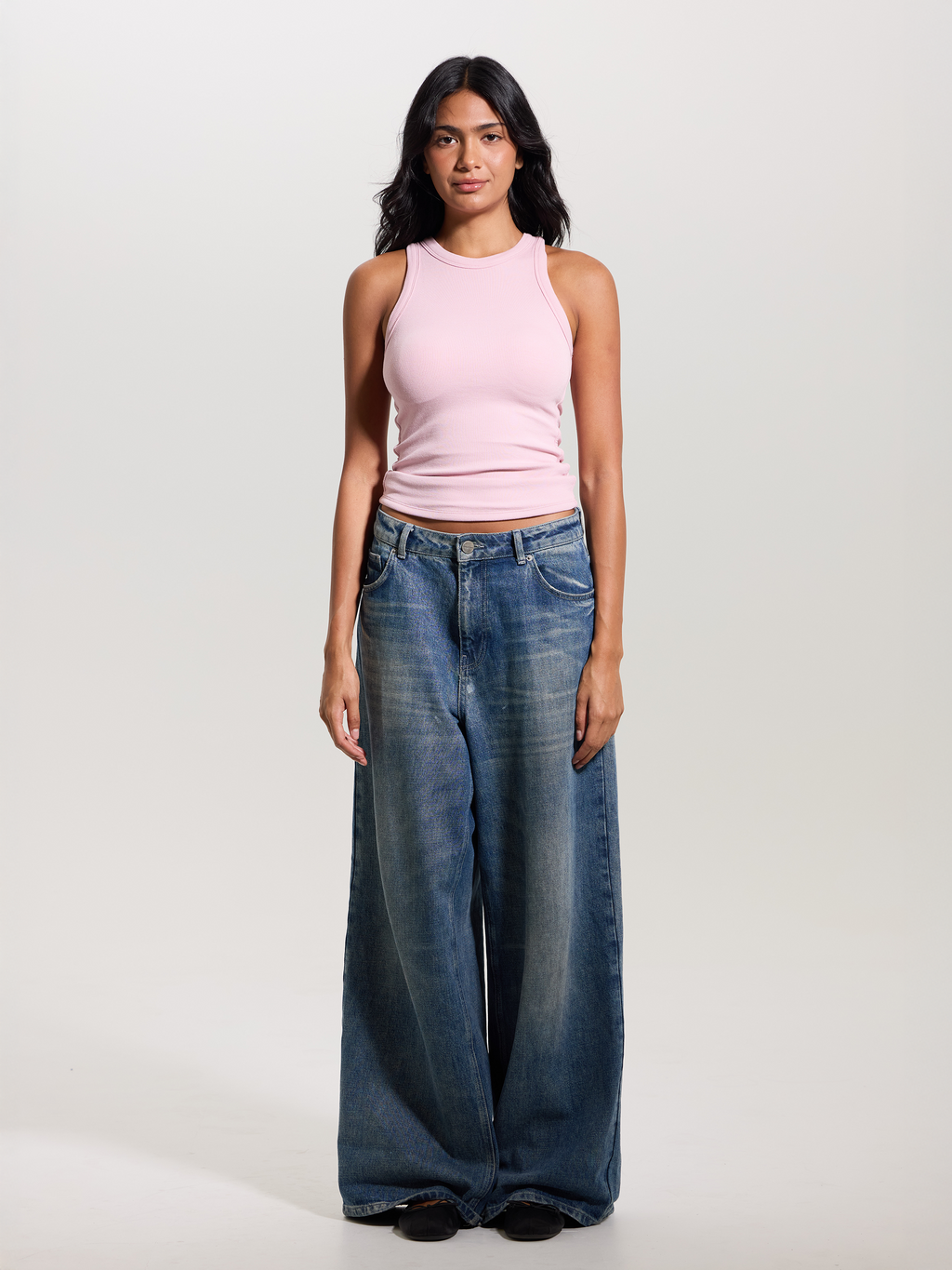 Chunky Binding Ribbed High Neck Brami (Full Length)