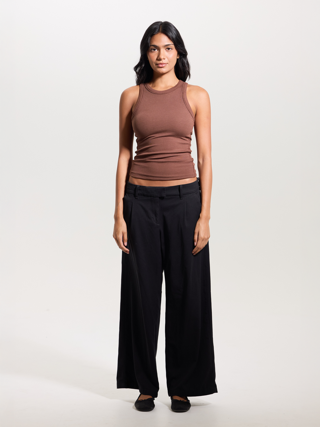 Chunky Binding Ribbed High Neck Brami (Full Length)