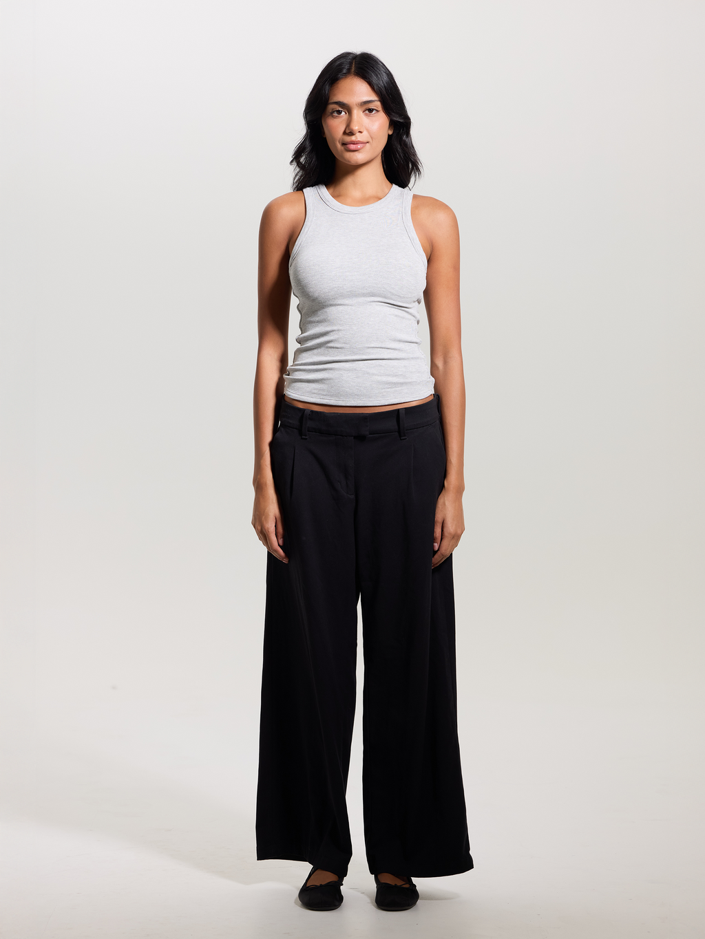 Chunky Binding Ribbed High Neck Brami (Full Length)