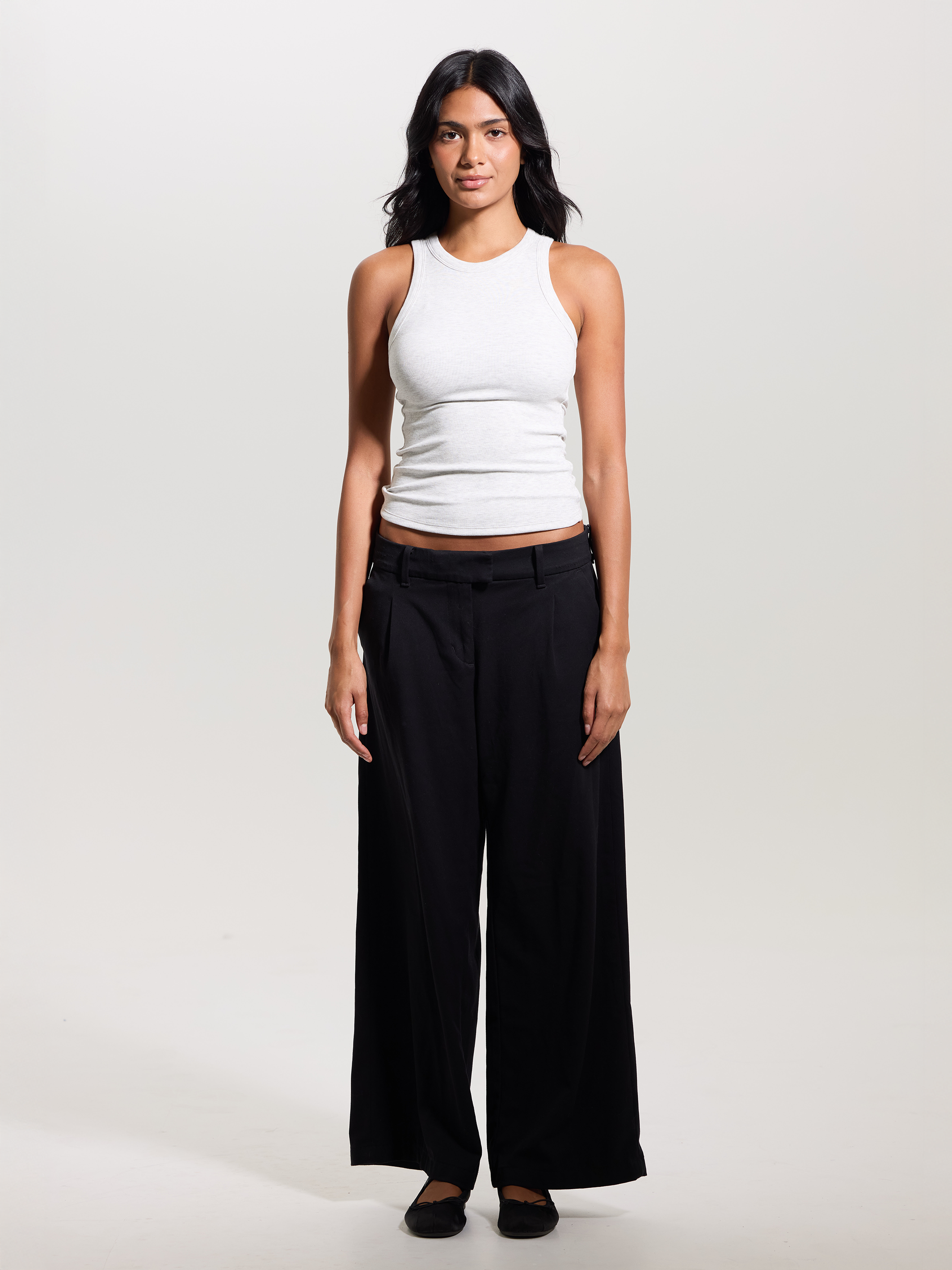Chunky Binding Ribbed High Neck Brami (Full Length)