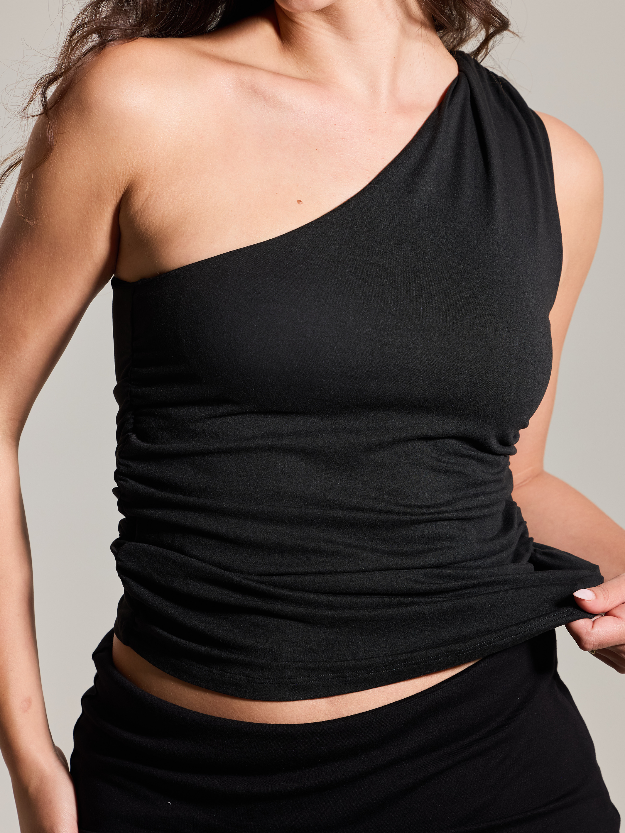 Ruched One Shoulder