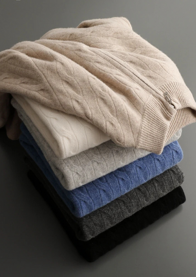 NOBA WOOL CABLE HALF ZIP
