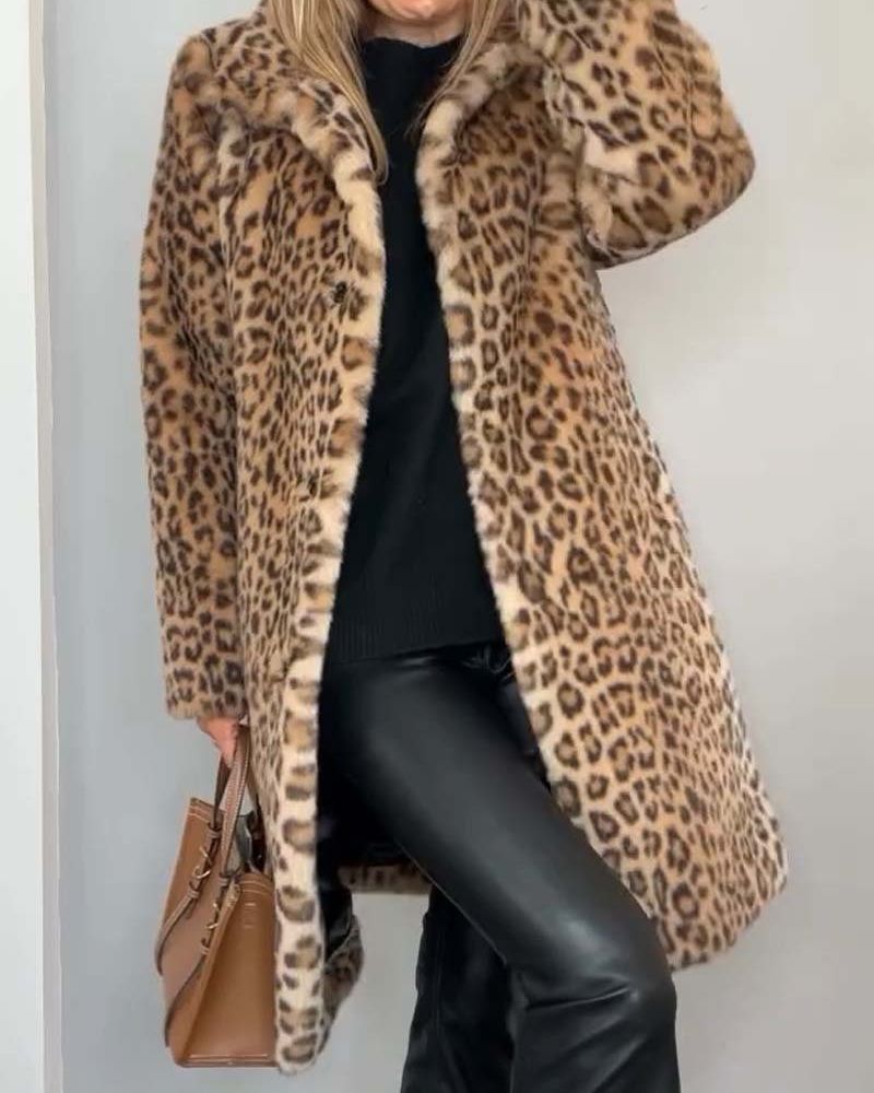 Séverine™ | Elegant and Soft Leopard Coat