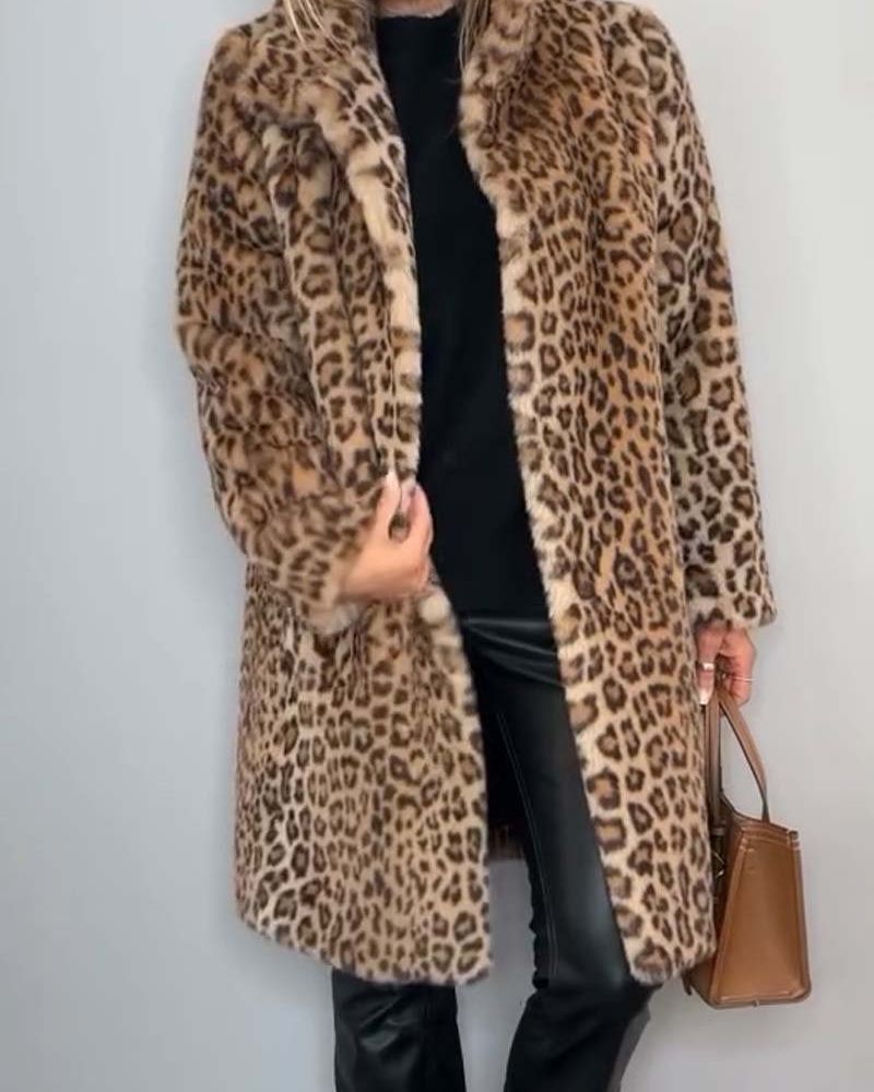 Séverine™ | Elegant and Soft Leopard Coat