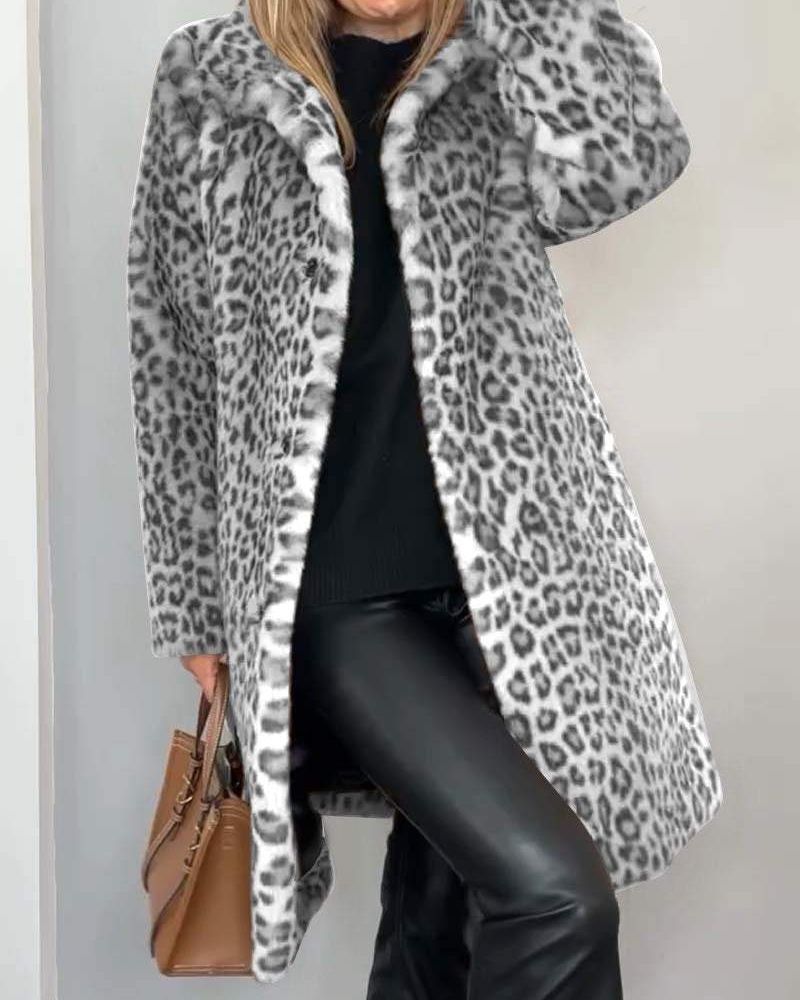 Séverine™ | Elegant and Soft Leopard Coat
