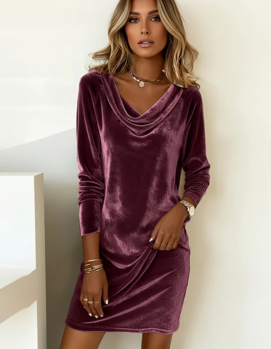 Frosina - Loose Fitting Velvet Dress