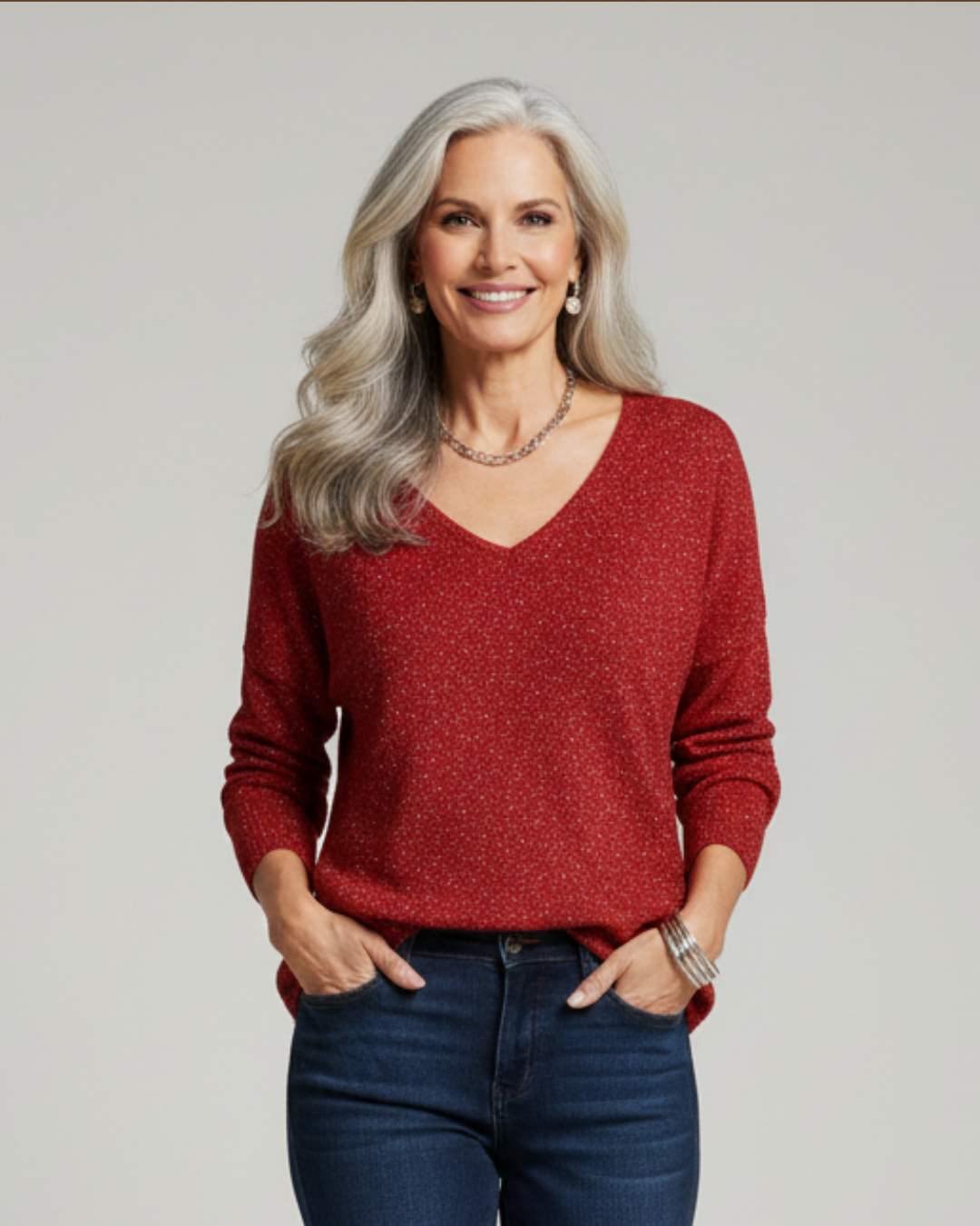 Paris | Festive Ladies' Jumper with V-Neck