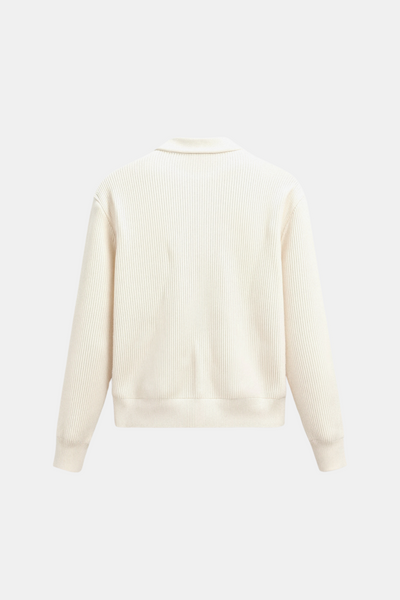 SOLID KNITTED CREW NECK CARDIGAN