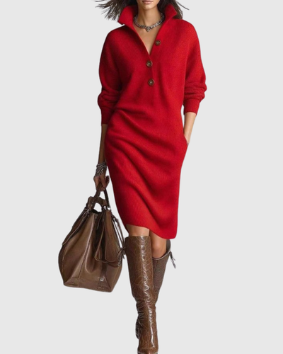 Sophia | Pure Wool Winter Knit Midi Dress
