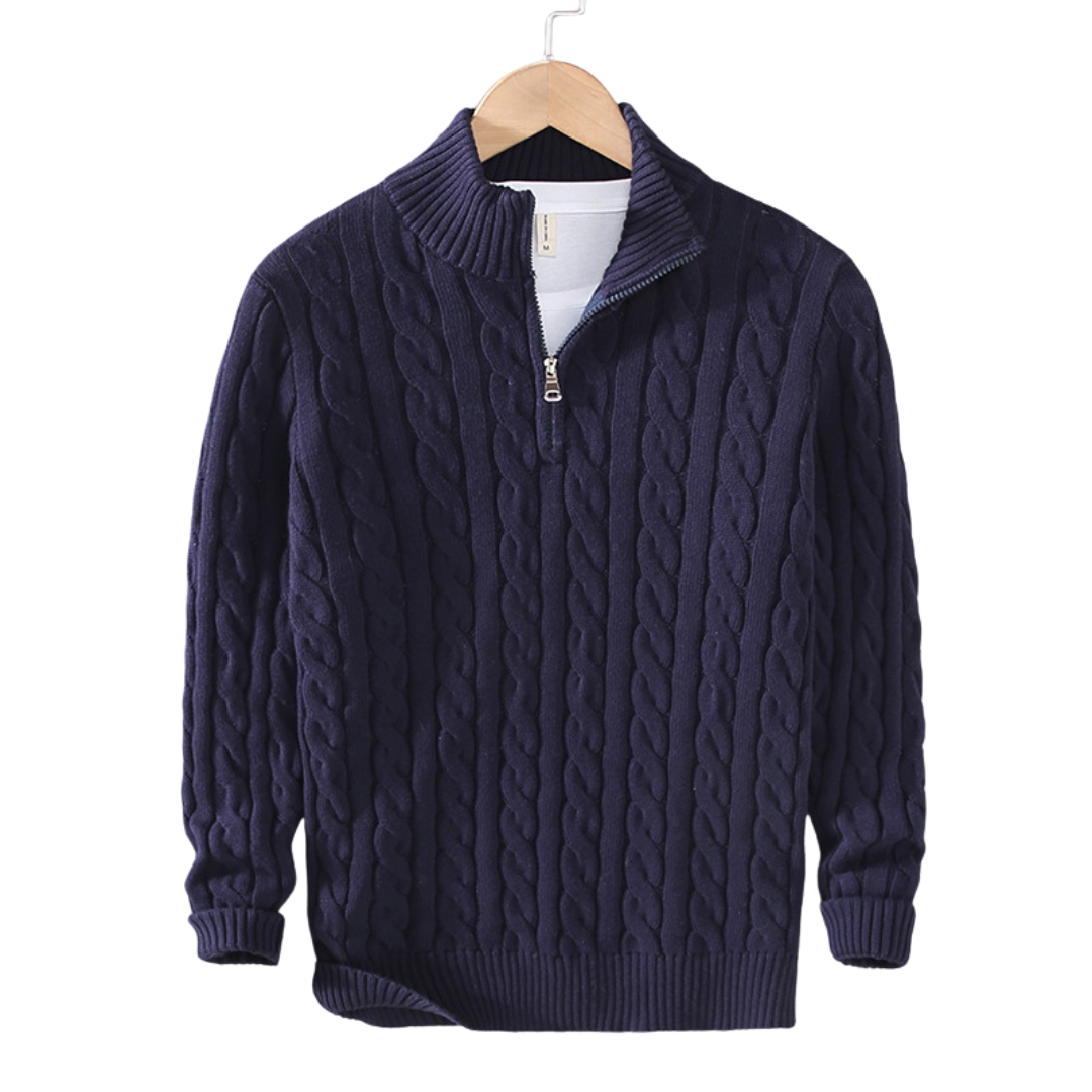 HALF ZIP SWEATER