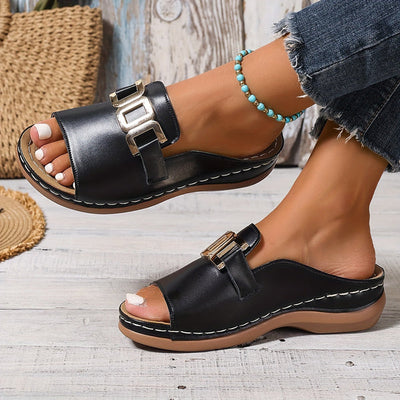 MICHELLE™ - Block Heel Slip-On Sandals