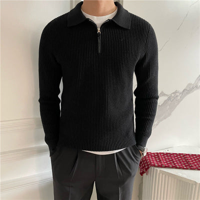 COTTON KNIT HALF-ZIP SWEATER