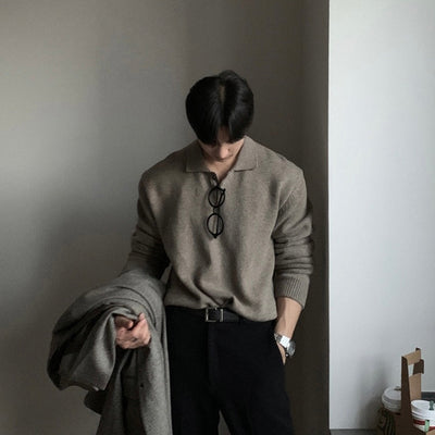 MERINO POLO SWEATER