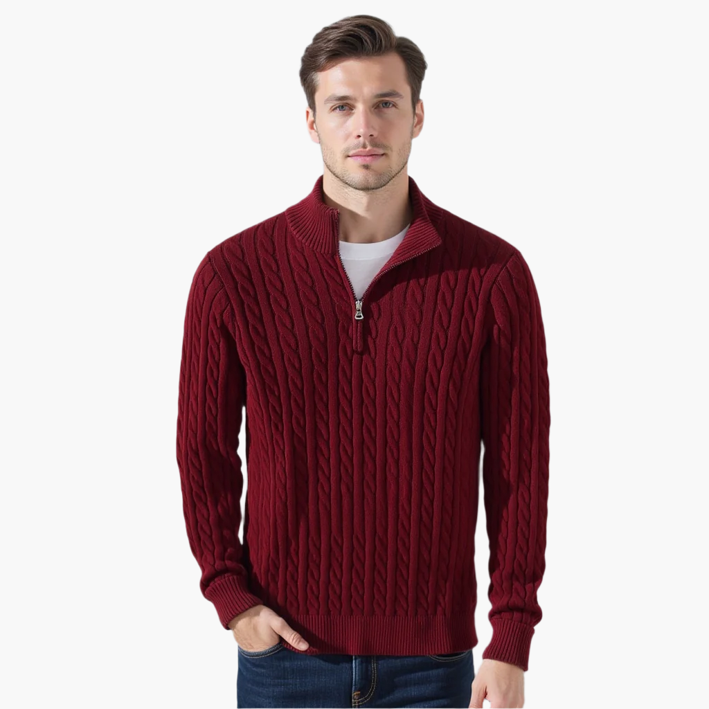 HALF ZIP SWEATER