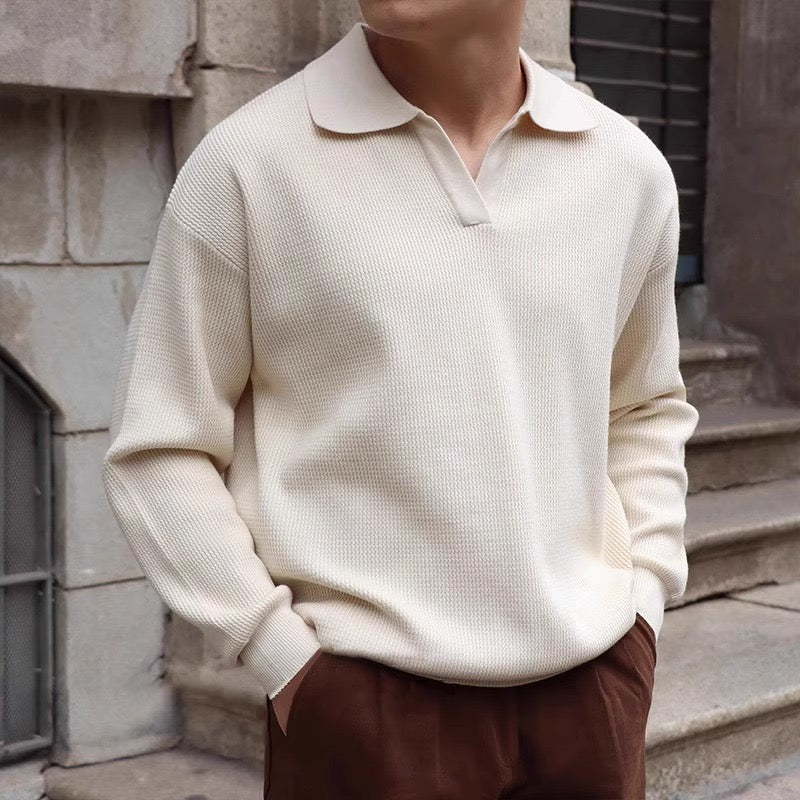 BUTTONLESS V-NECK POLO