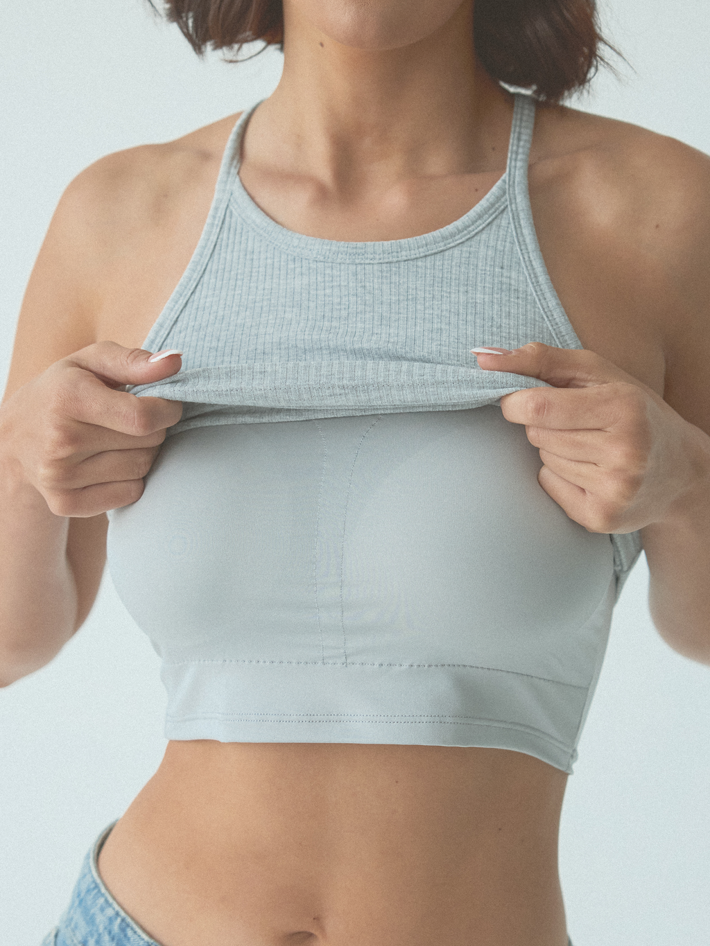 Ribbed High Neck Brami