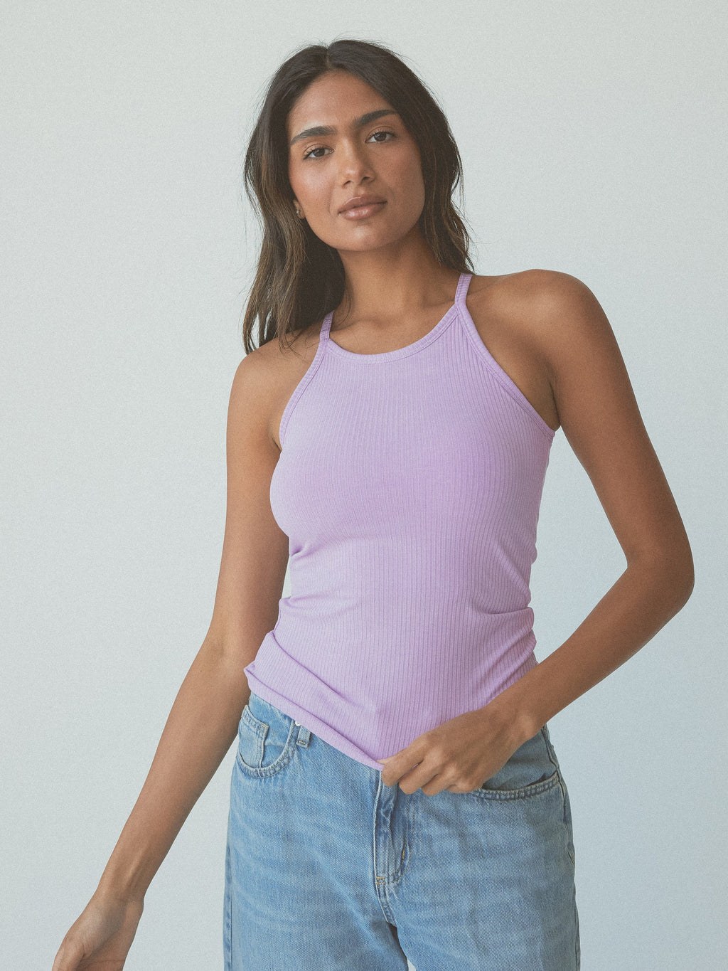 Ribbed High Neck Brami
