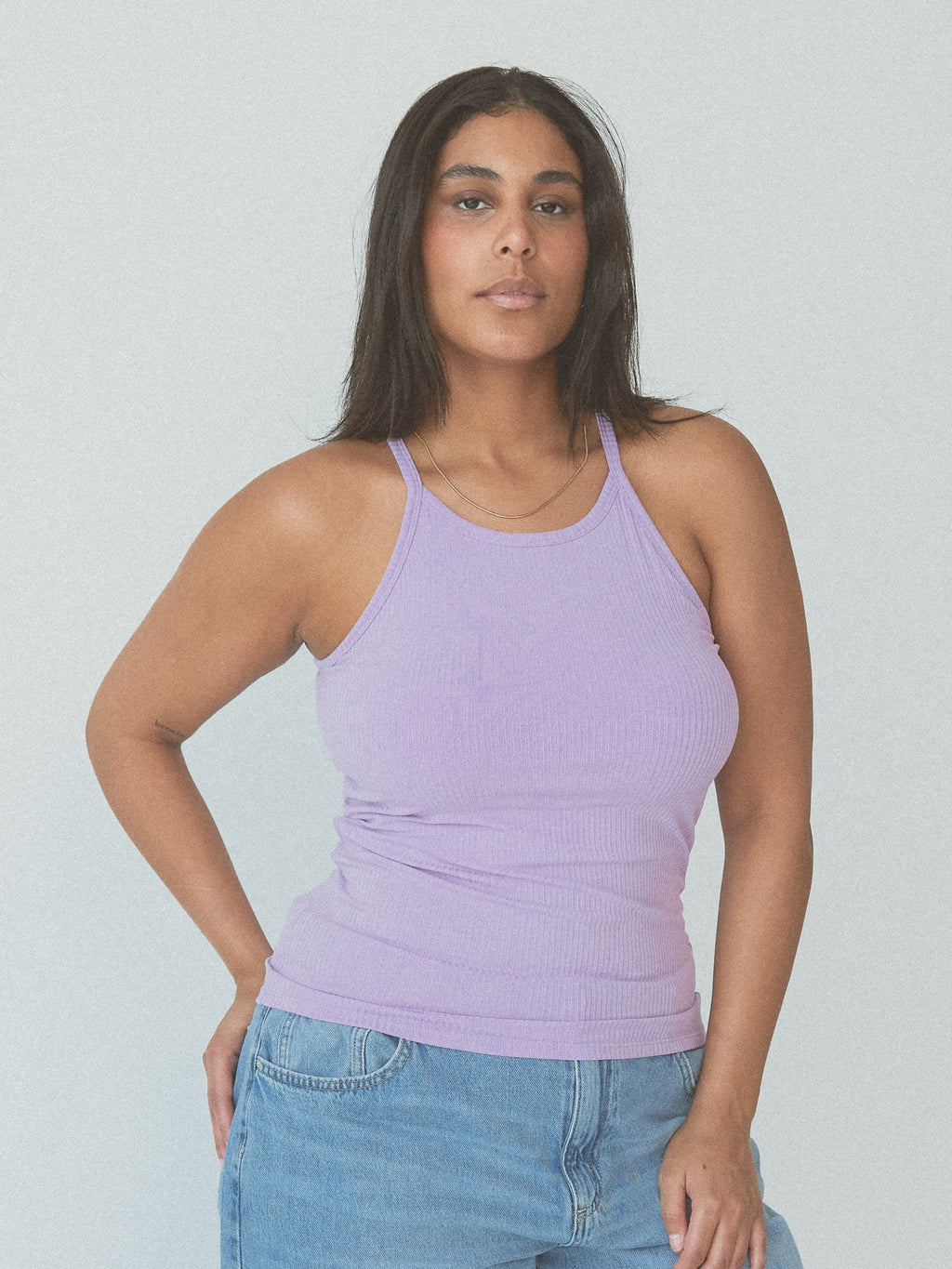 Ribbed High Neck Brami