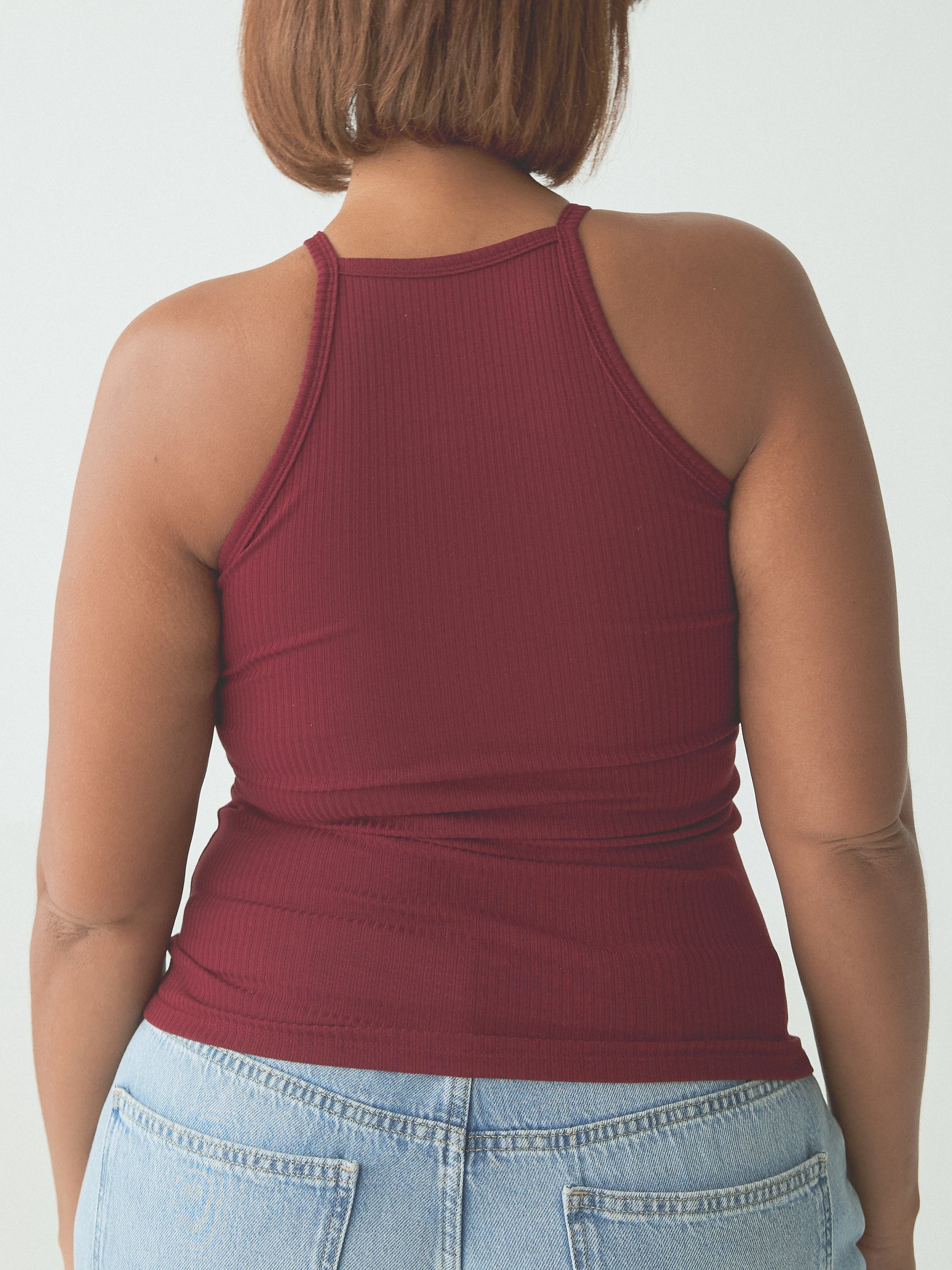 Ribbed High Neck Brami