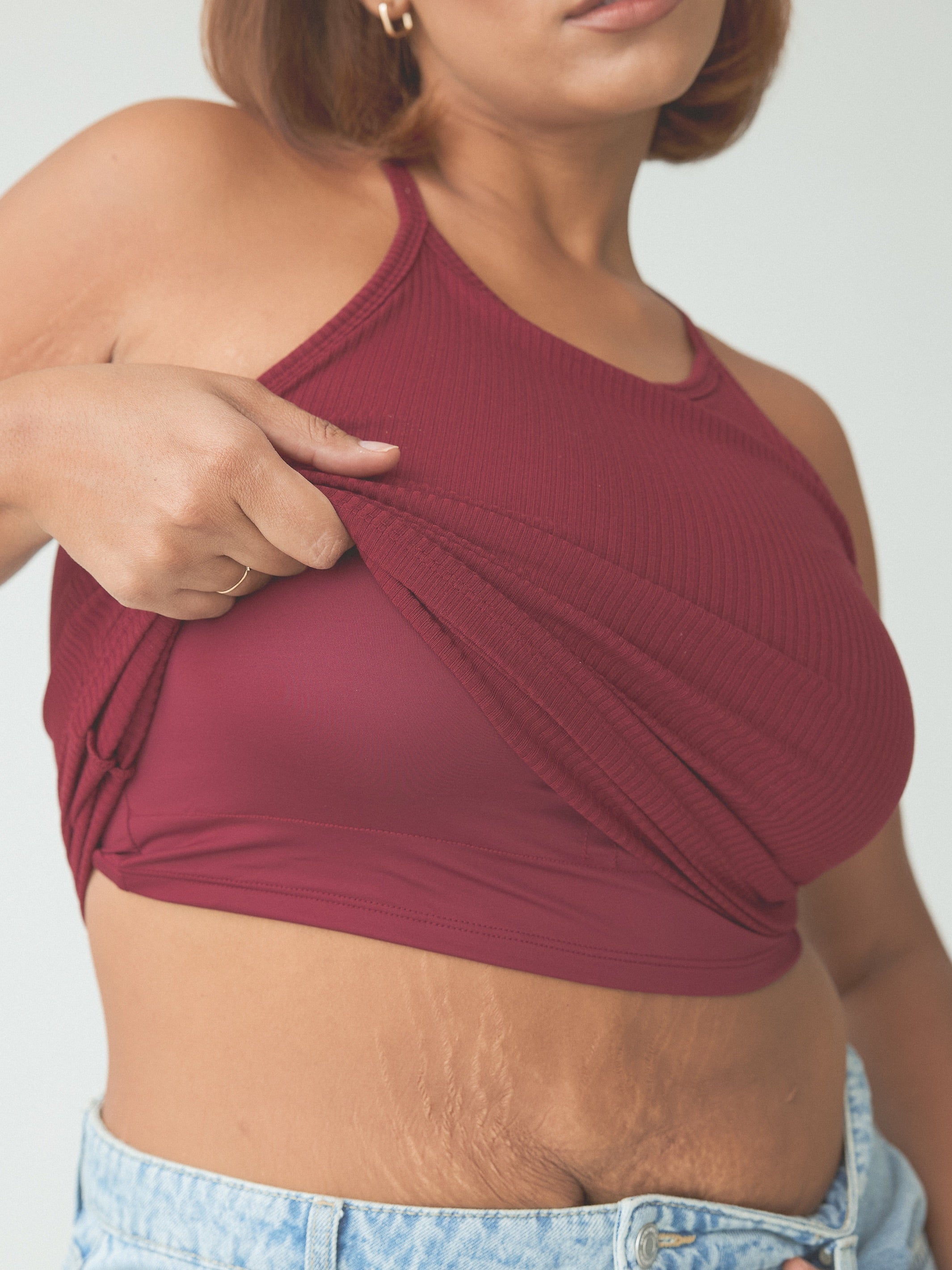 Ribbed High Neck Brami