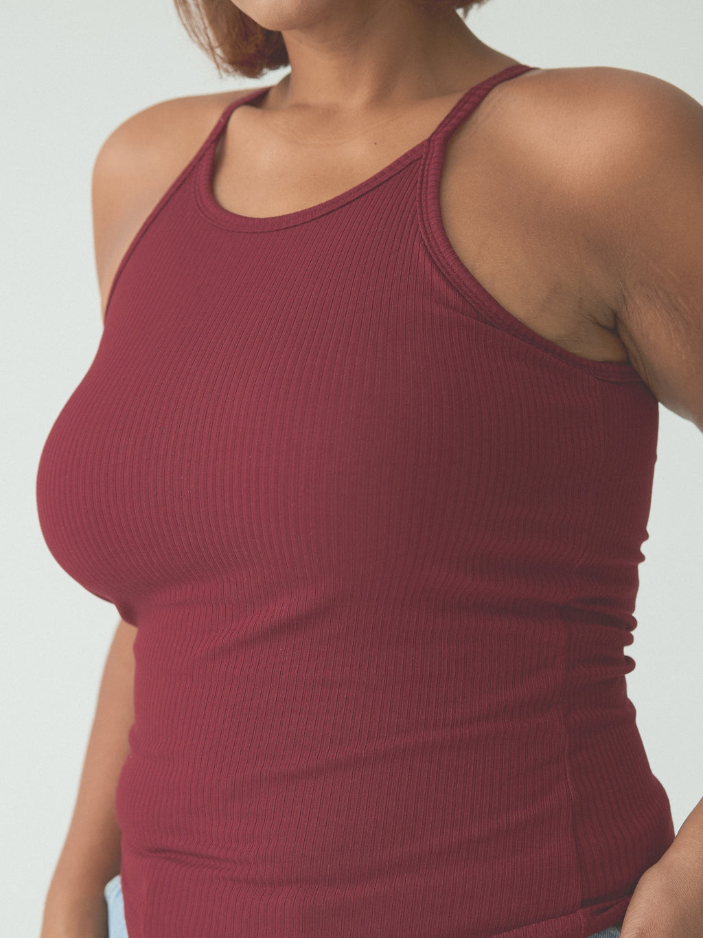 Ribbed High Neck Brami