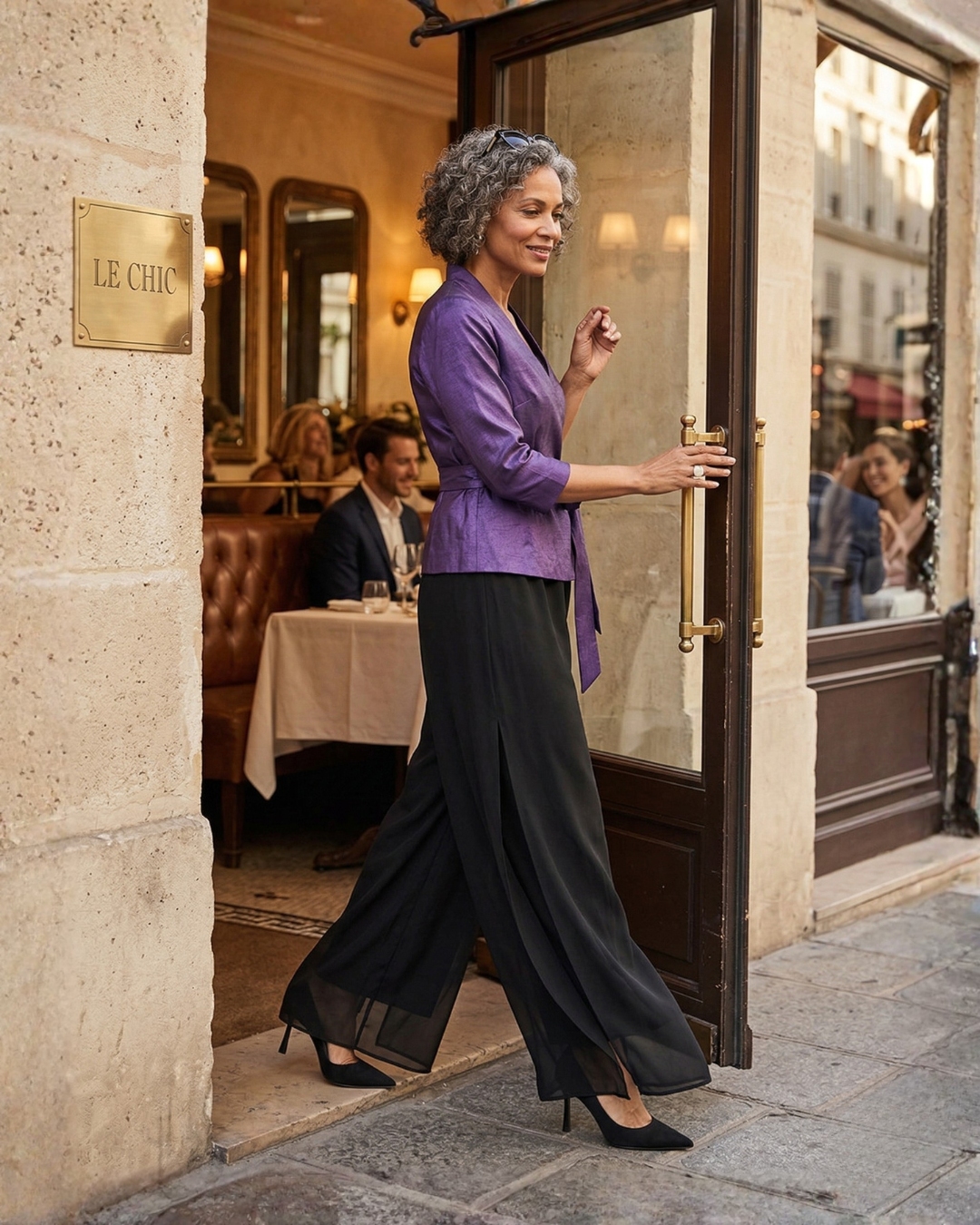 Chiffon Wide-Leg Palazzo Pants