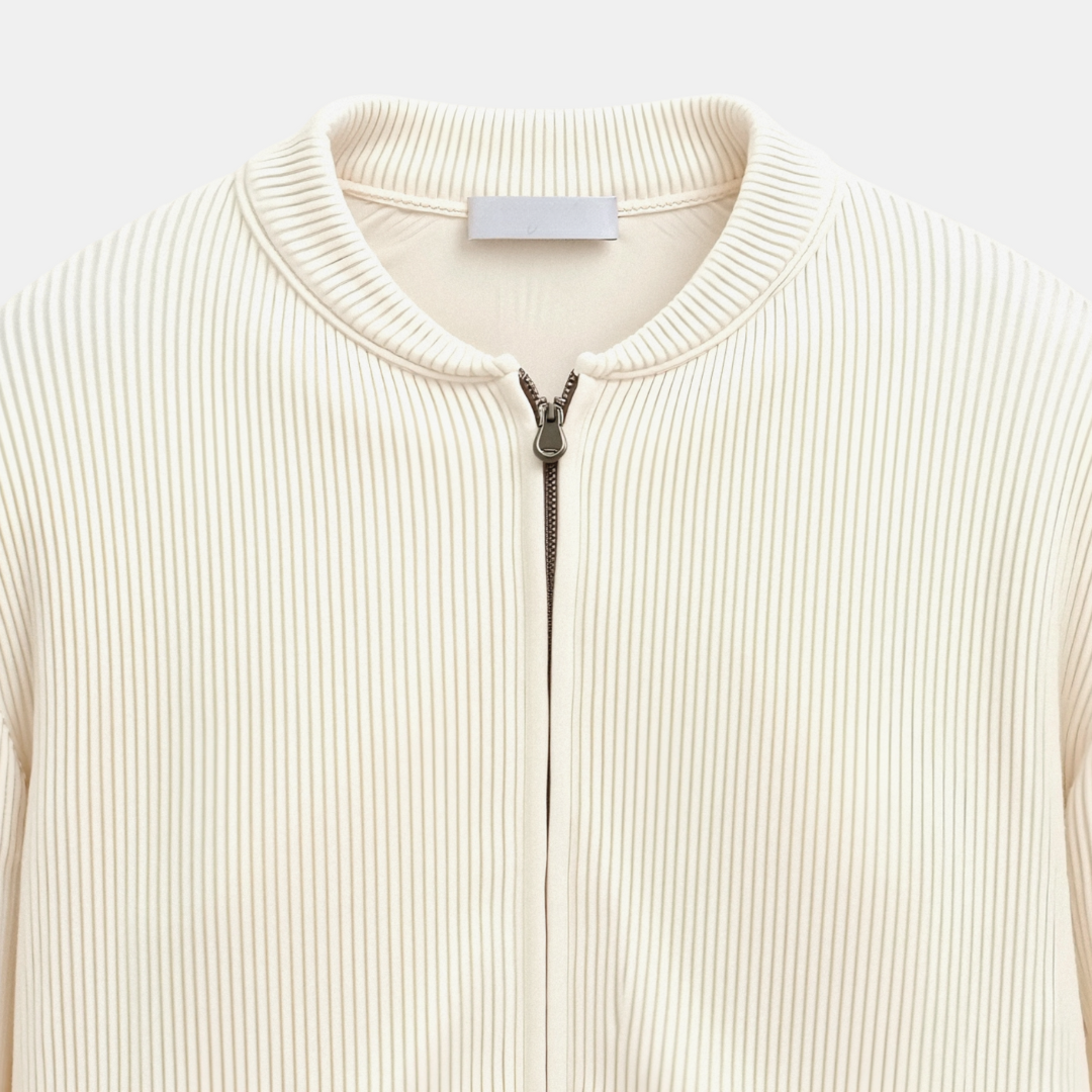 SOLID KNITTED CREW NECK CARDIGAN