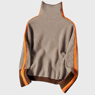 Cleo - Cozy Striped Turtleneck Sweater