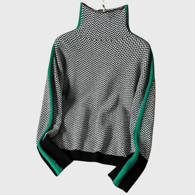 Cleo - Cozy Striped Turtleneck Sweater