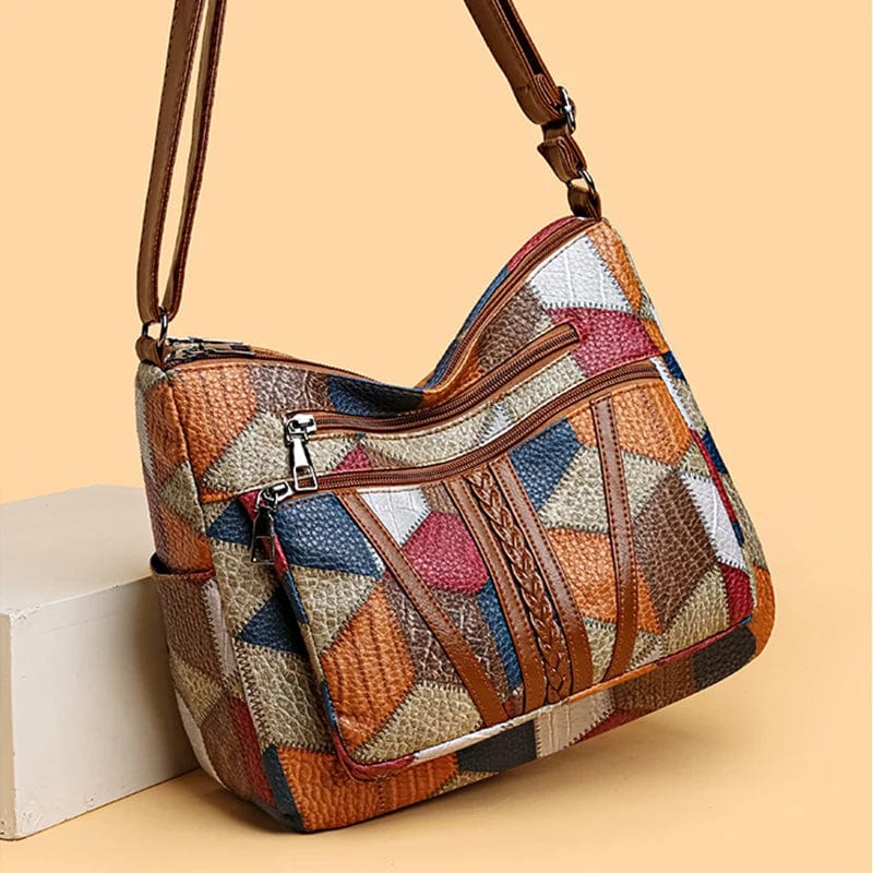 Mackenzie - Leather Handbag in Mosaic Style
