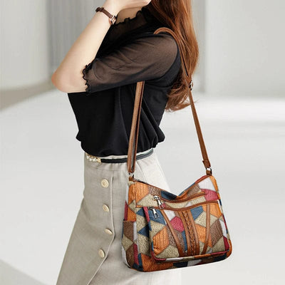 Mackenzie - Leather Handbag in Mosaic Style