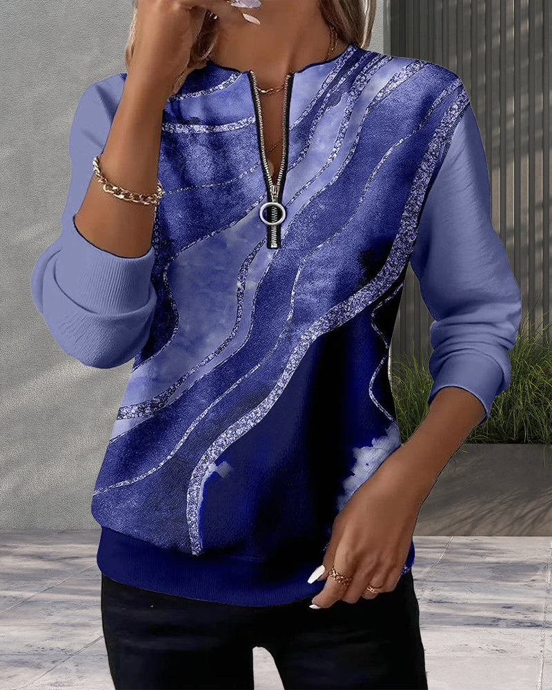 Sofia | Half-Zip Sweatshirt With Vintage Print