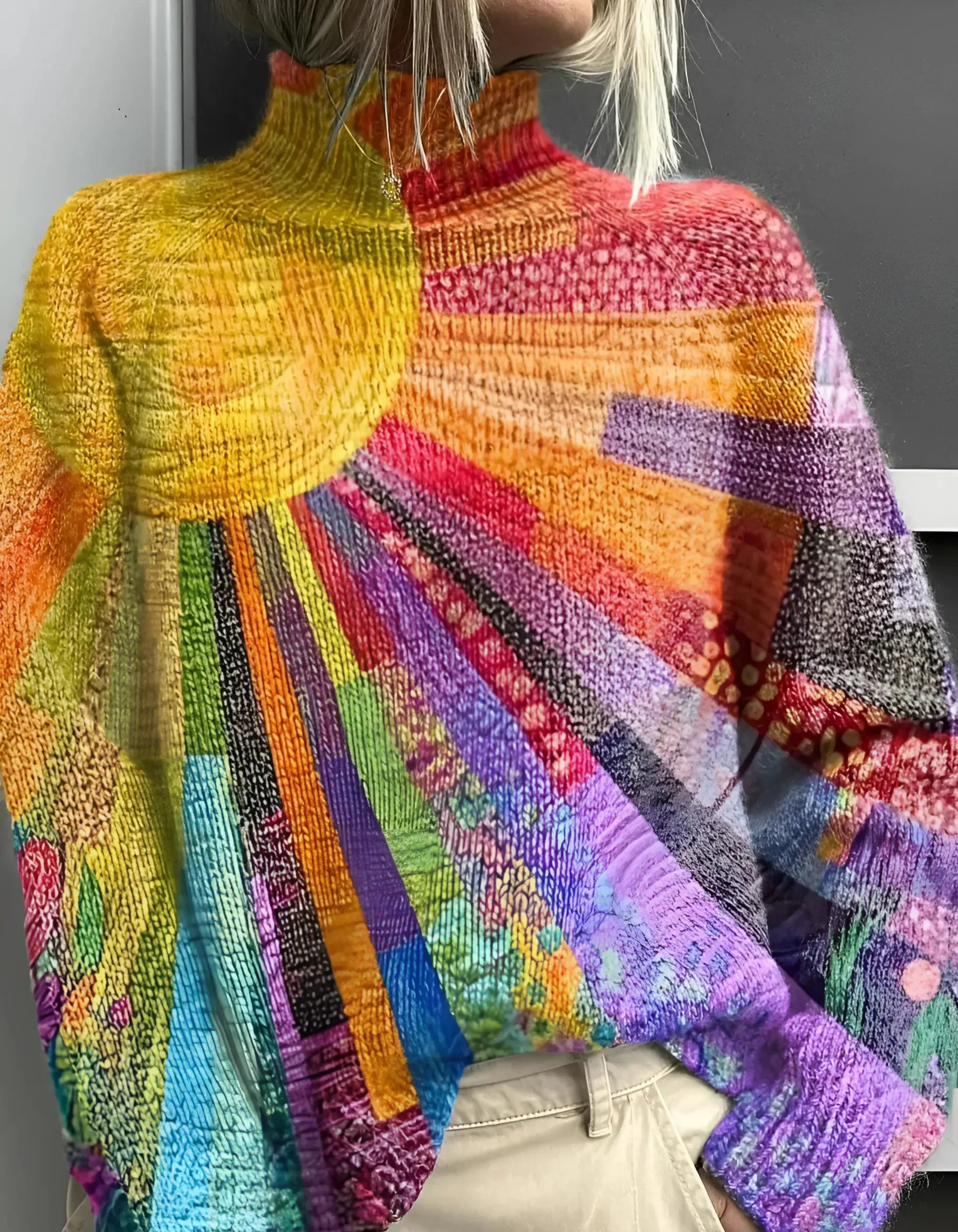 Mirelle - Vibrant & Colorful Turtleneck Sweater