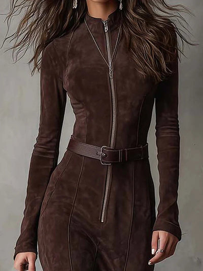 Isola - Heritage Inspired Brown Dress