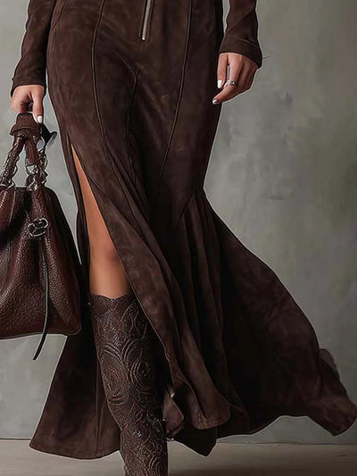 Isola - Heritage Inspired Brown Dress