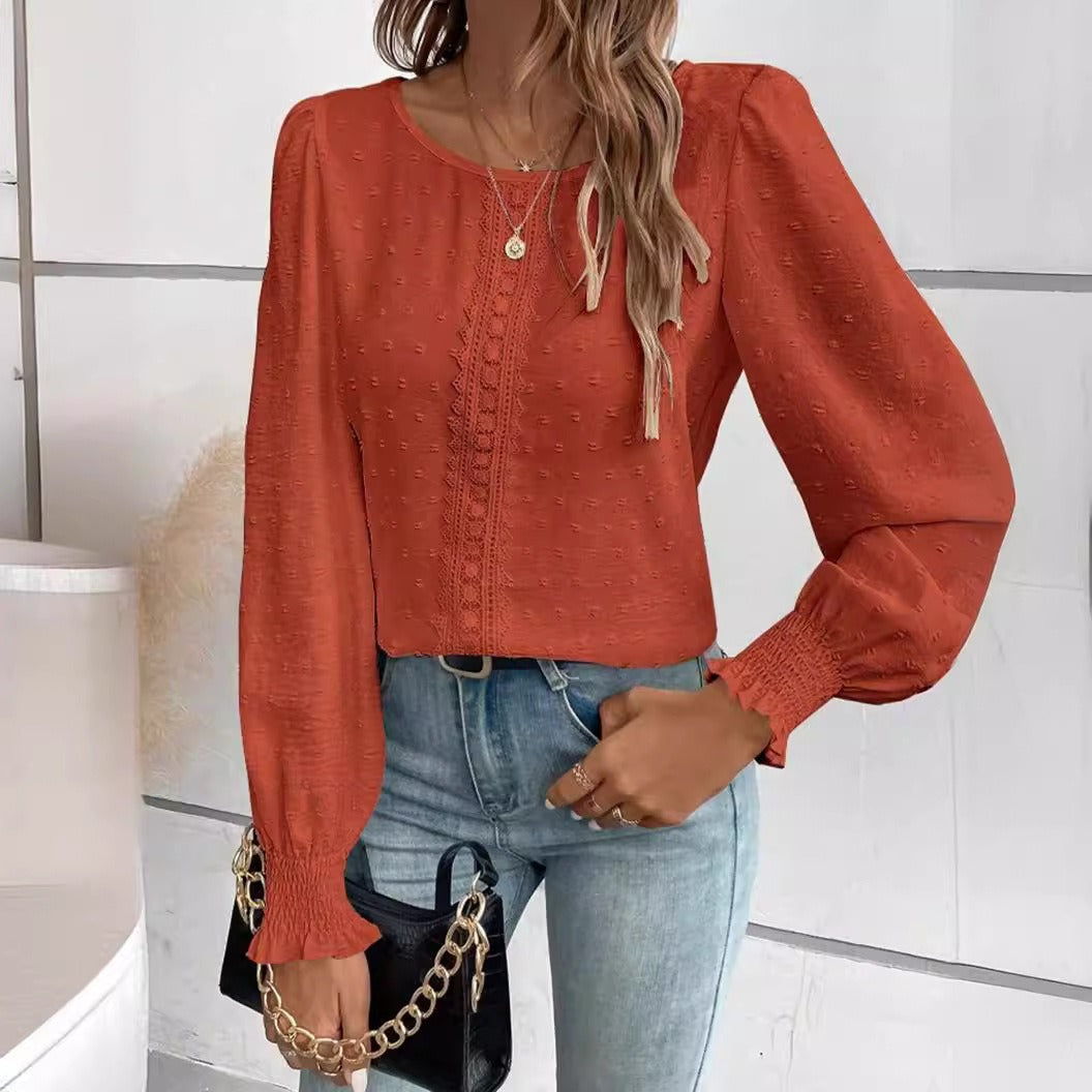Emily | Puff Sleeve Blouse with Round Neck
