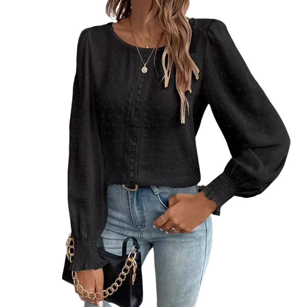 Emily | Puff Sleeve Blouse with Round Neck