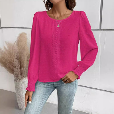 Emily | Puff Sleeve Blouse with Round Neck