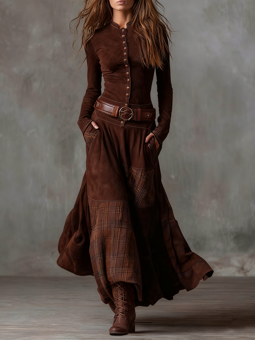 Indy | Suede Dress with Belt Detail