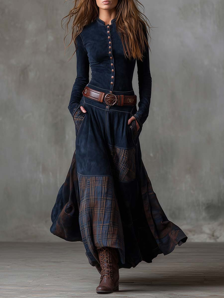 Indy | Suede Dress with Belt Detail