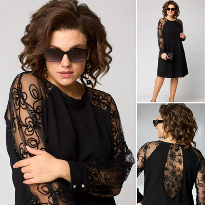Aloura – Sophisticated Lace Dress in Black