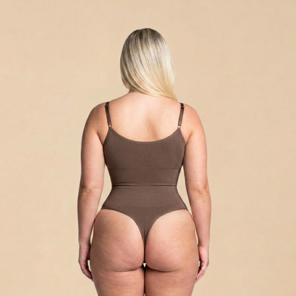 LEVRE Smooth Thong Bodysuit Black