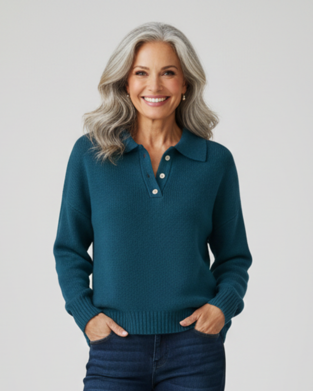Gaby | Soft Knit Polo Sweater
